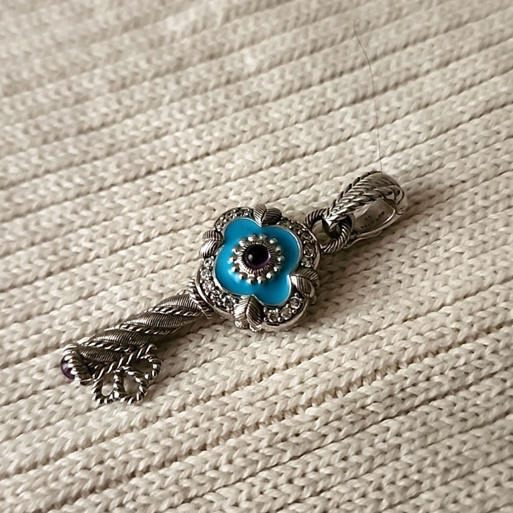 Judith Ripka Key Pendant, Retired Rare.